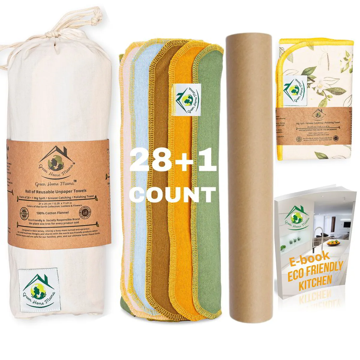 45% OFF BEACHSCAPE Roll of 28 Reusable Unpaper Towels with Bonuses