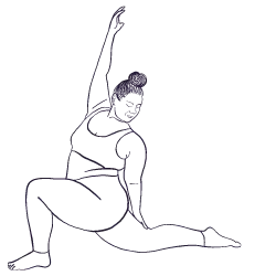 Illustration på kvinna som yogar