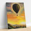 Hot Air Balloon Sunset - Matte Canvas Painting (1 of 1 - Digital Print)