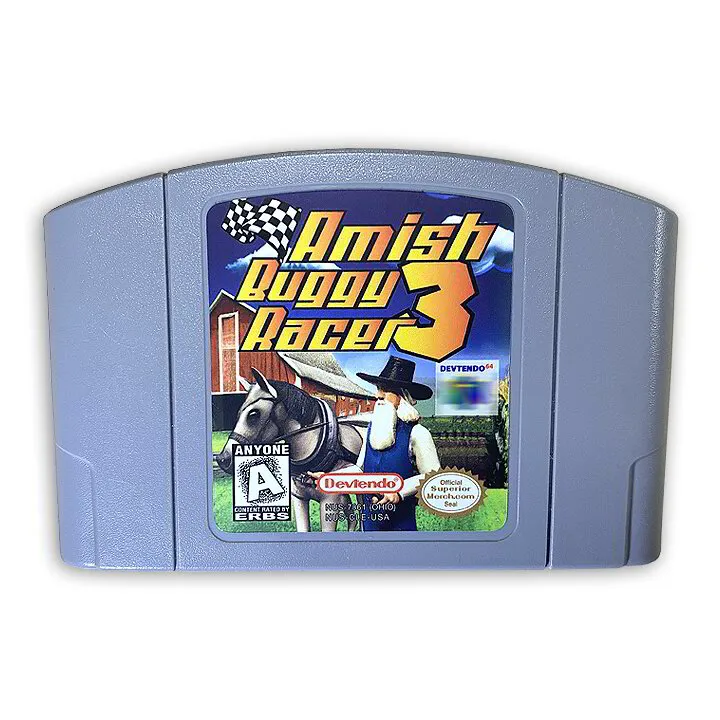 Amish Buggy Racer 3 - Ohio N64 Game Cartridge (Parody)