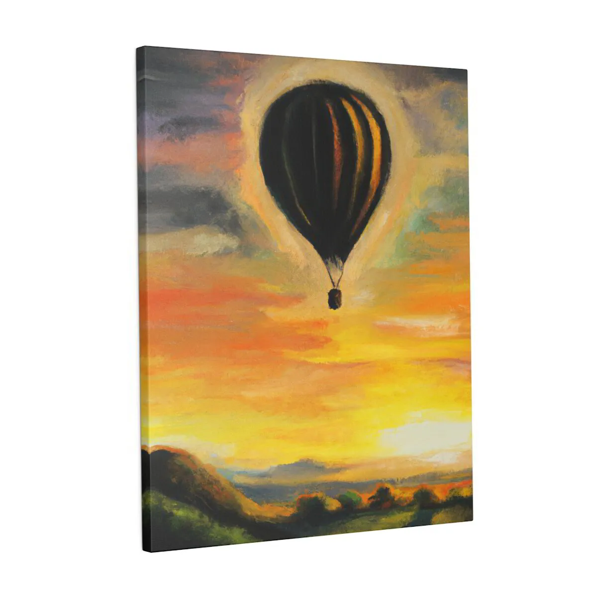 Hot Air Balloon Matte Canvas Painting (1 of 1 - Digital Print)