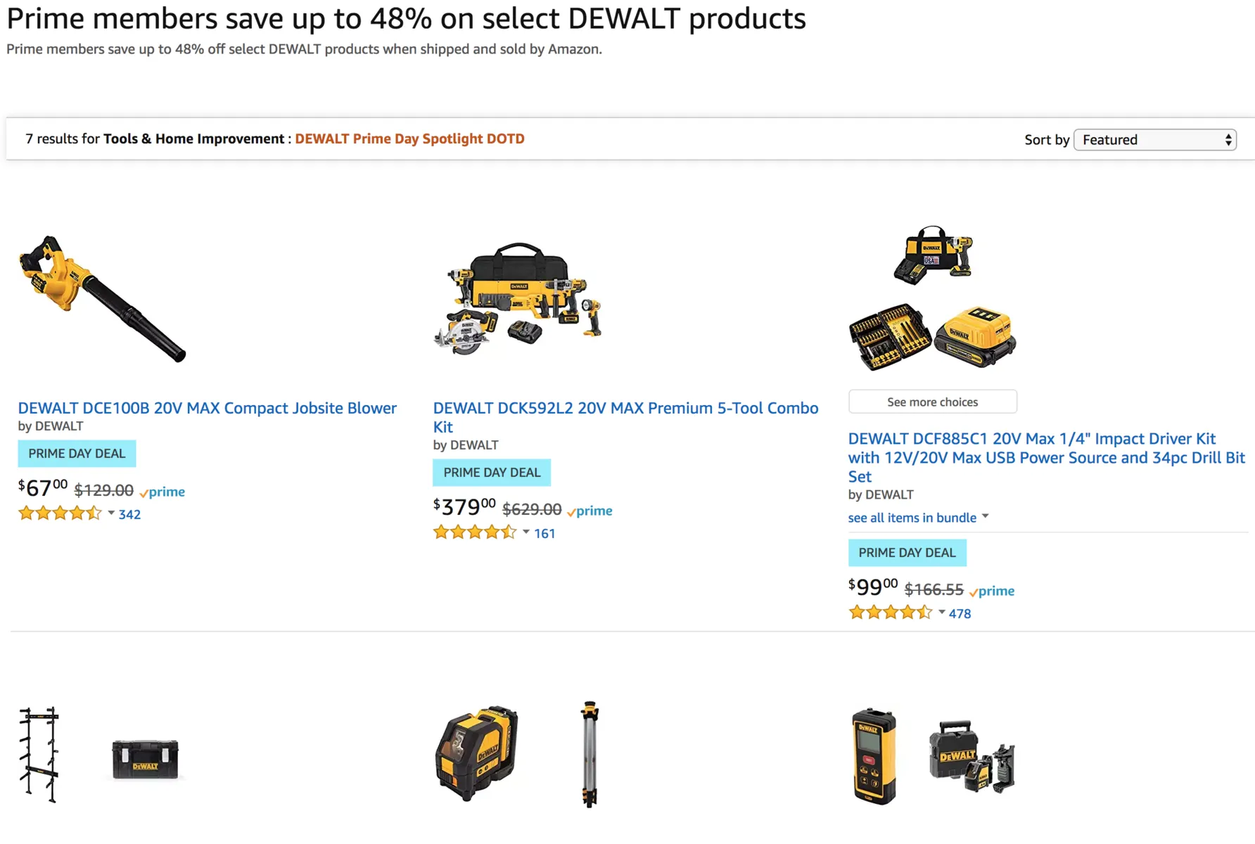 Save up to 48% on DeWalt Tools for Prime Day
