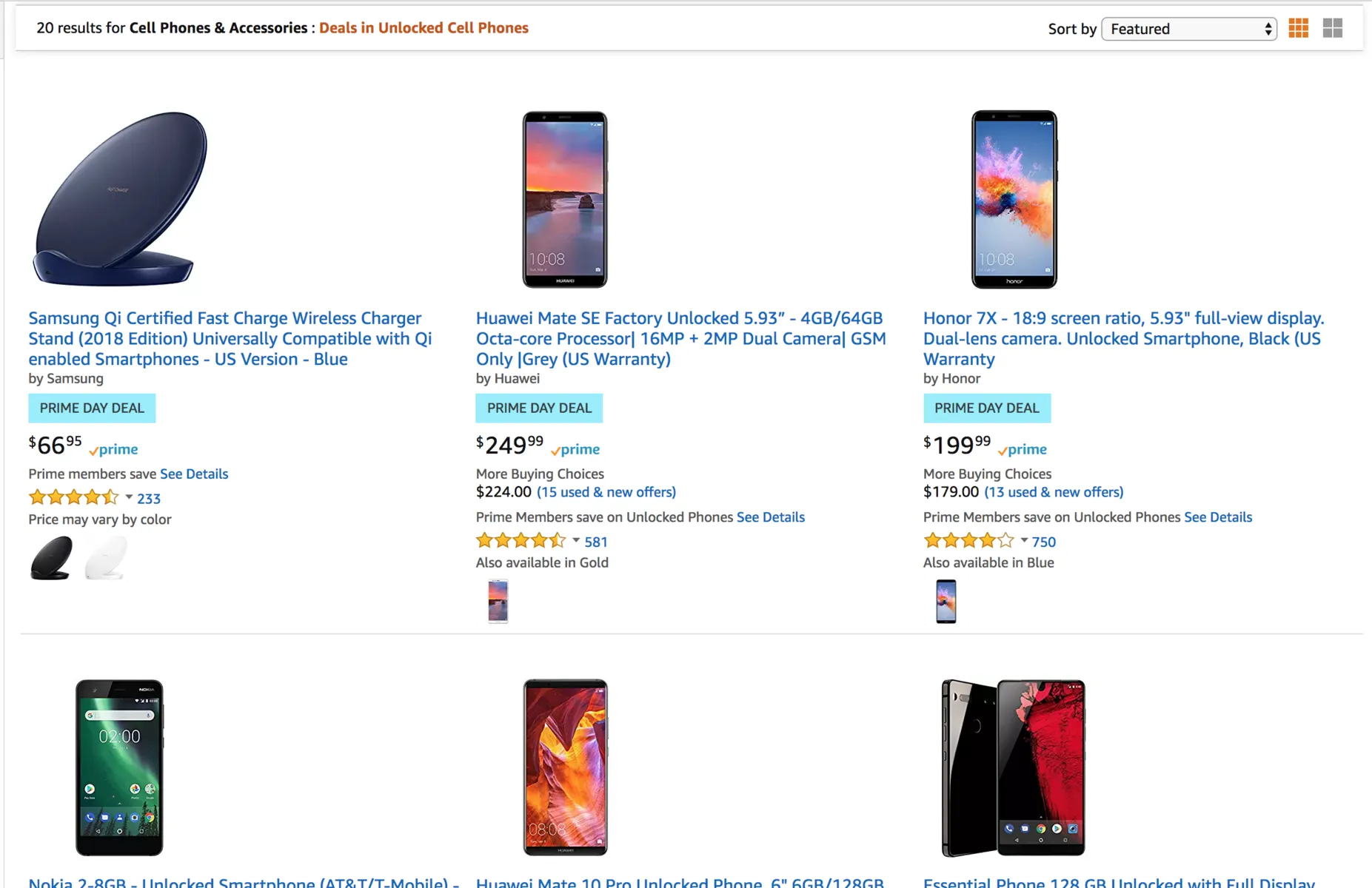 Amazon Prime Day Unlocked Phones
