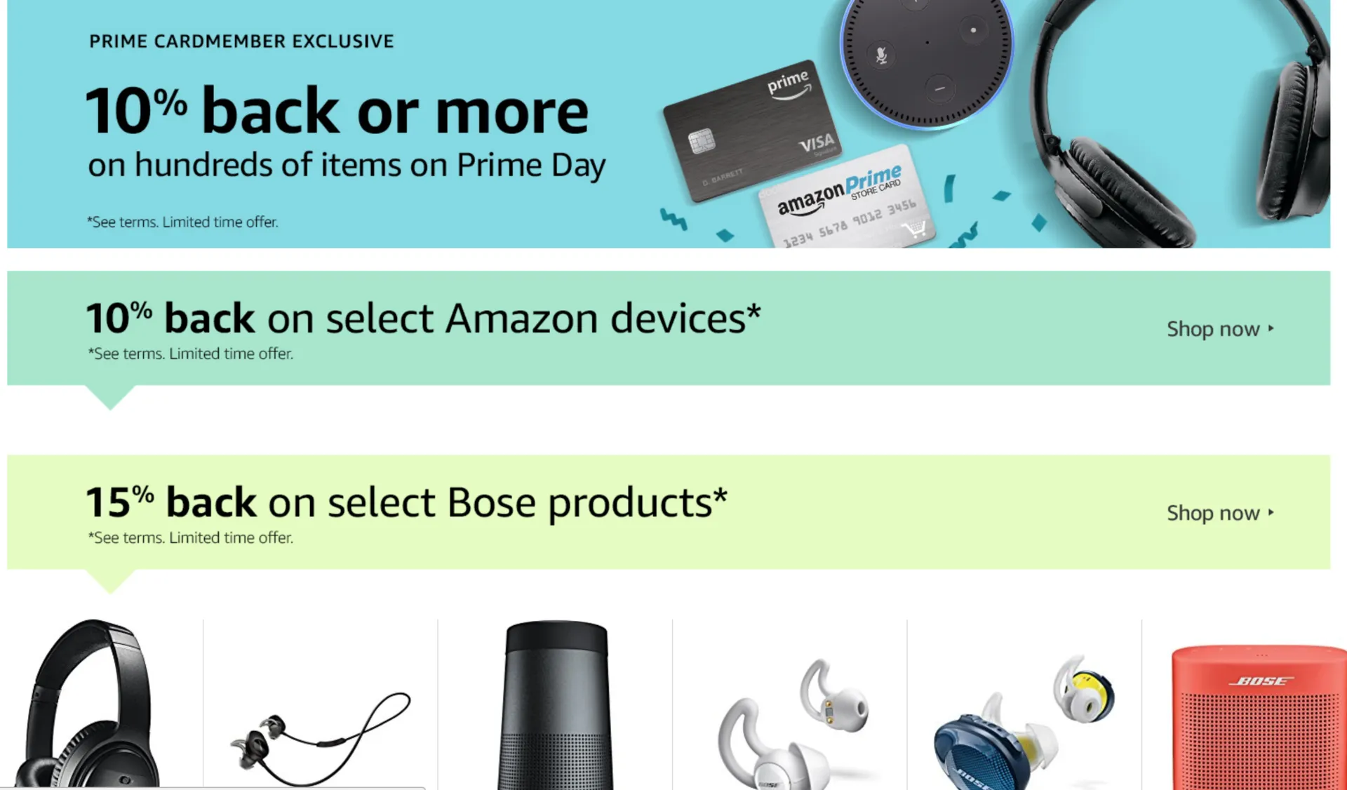 These are Special Prime Day Cashback Offers for Prime Credit Customers