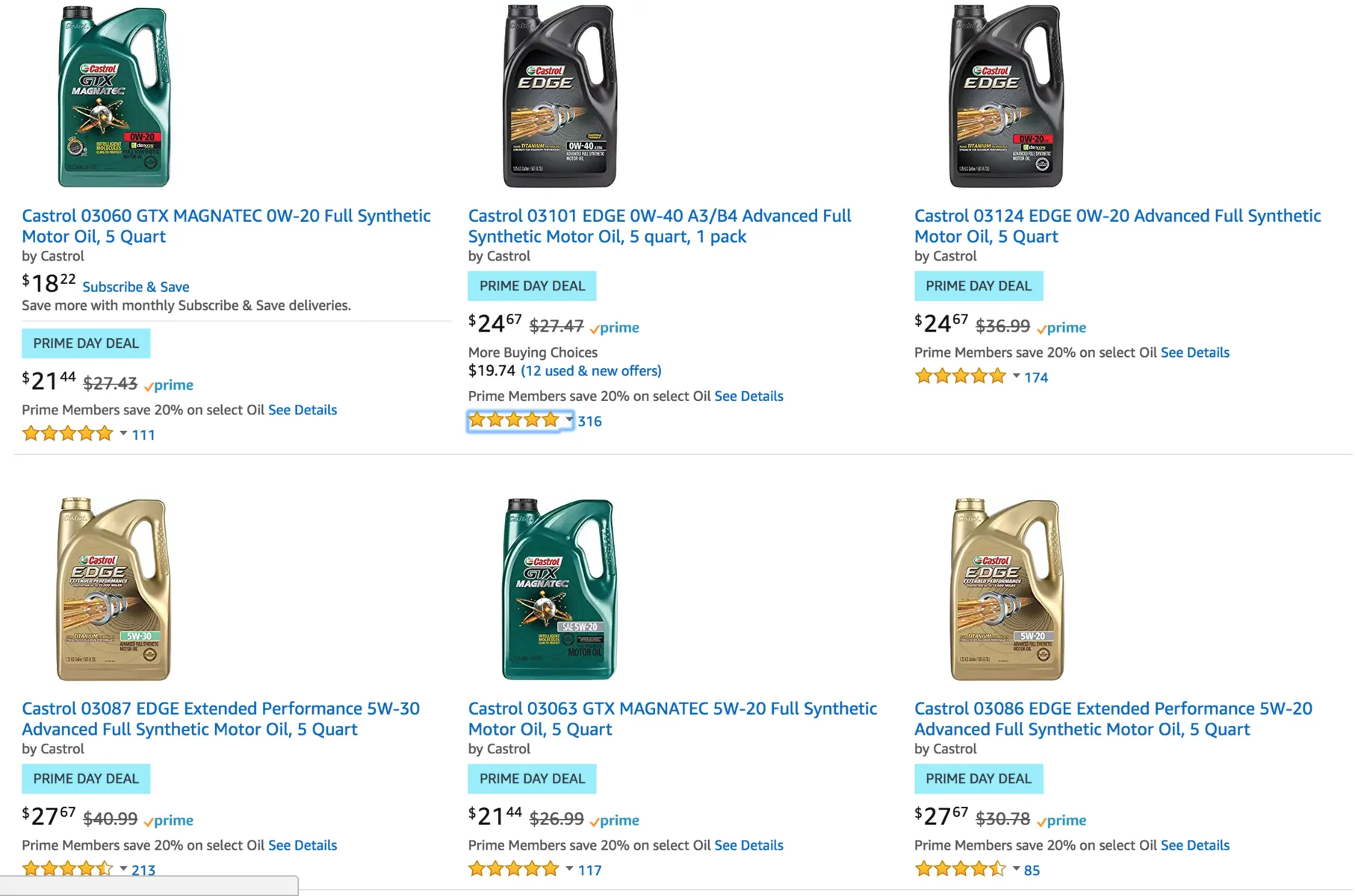 Prime Day Save On Synthetic Motor Oil - Additional 20% Off