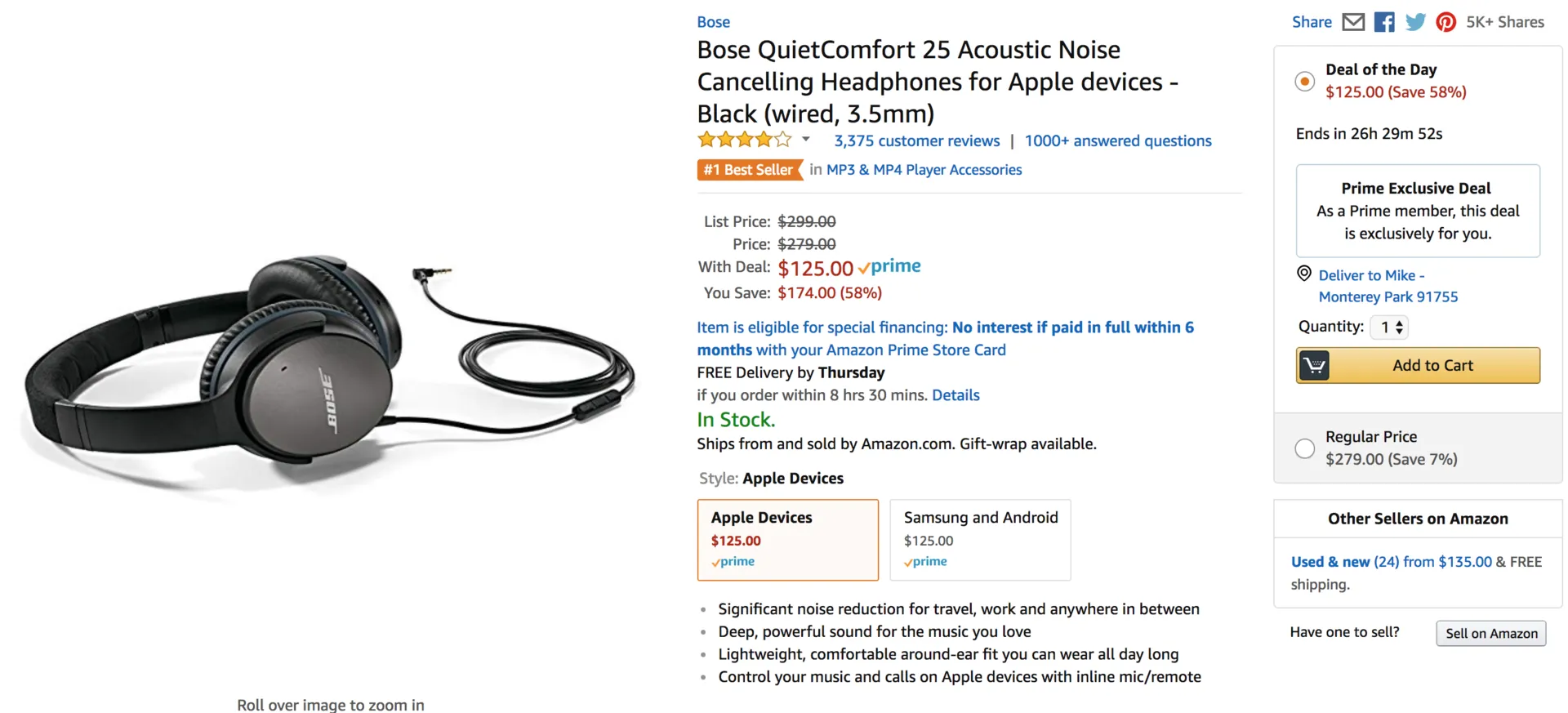 Awesome Deal on Bose Noise Cancellation Headphones