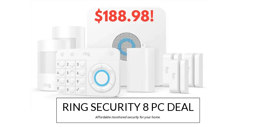 Ring Security 8 Piece Monitored Security System on Sale