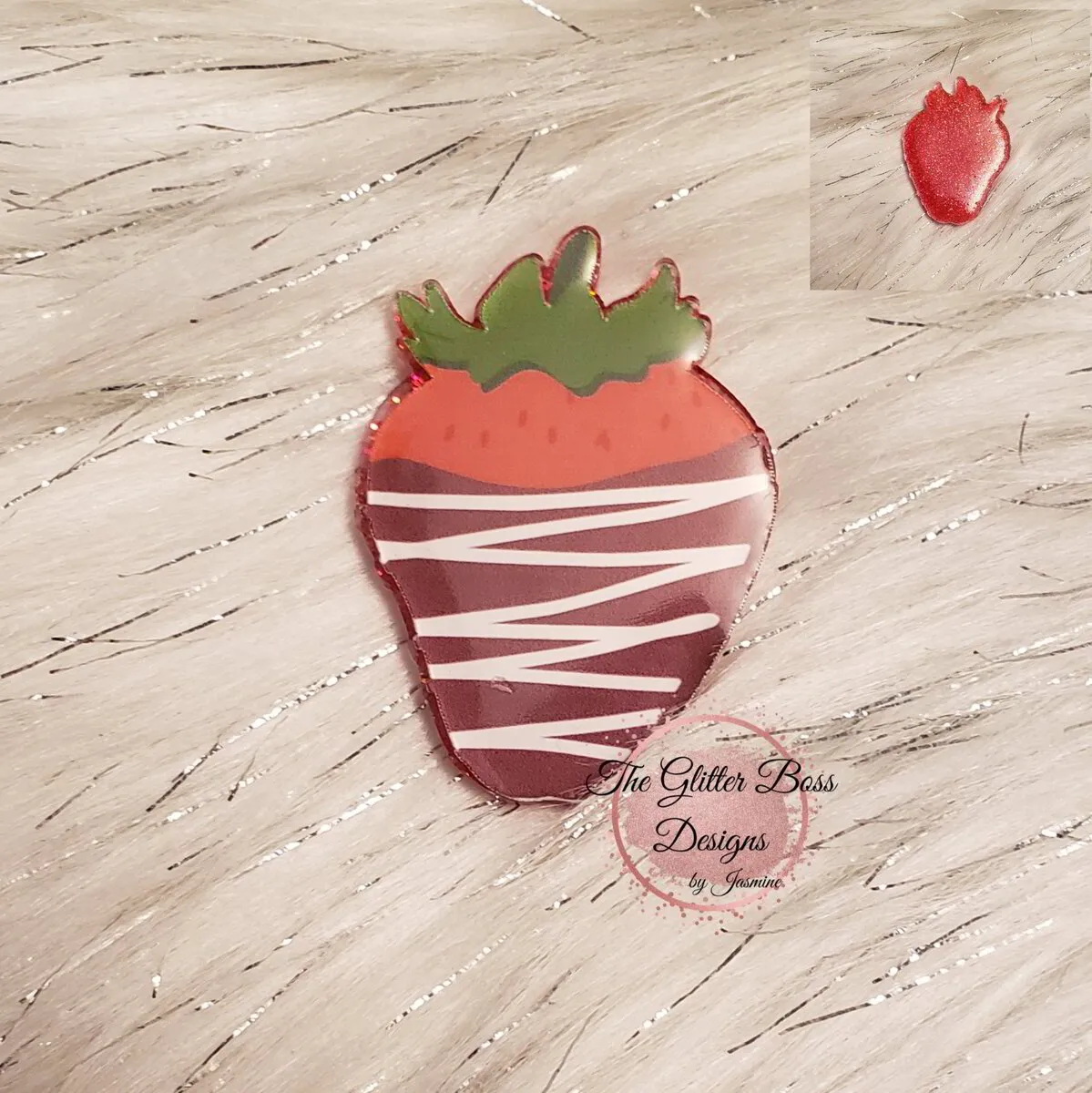 Chocolate Covered Strawberry - Interchangeable Badge Reel Buddy