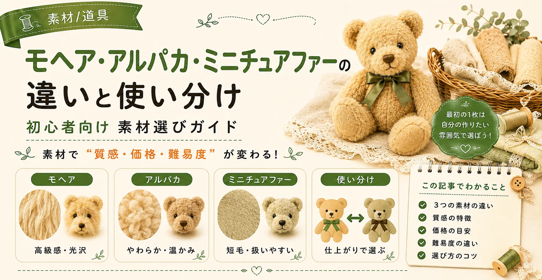 本格テディベアの作り方｜初心者から学べるオンライン講座｜Suzuranbear