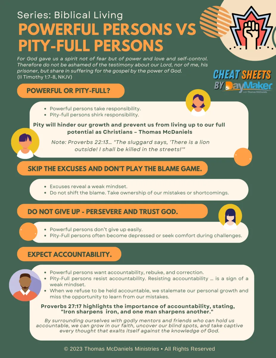 Cheat Sheets ~Powerful Persons vs Pity-Full Persons	