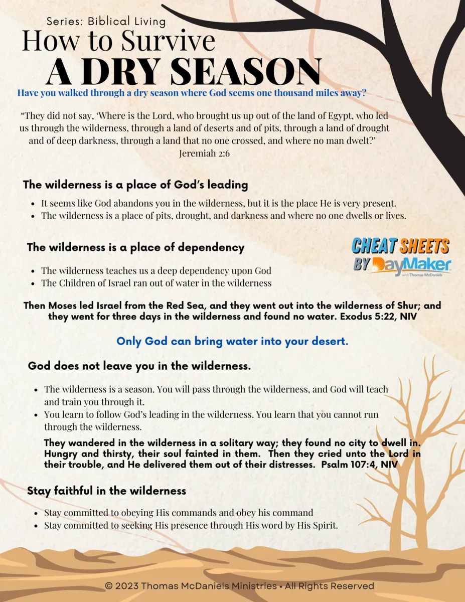 Cheat Sheets ~ How to Survive a Dry Season		