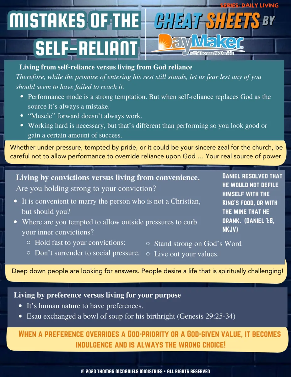 Cheat Sheets ~Mistakes of the Self-Reliant   