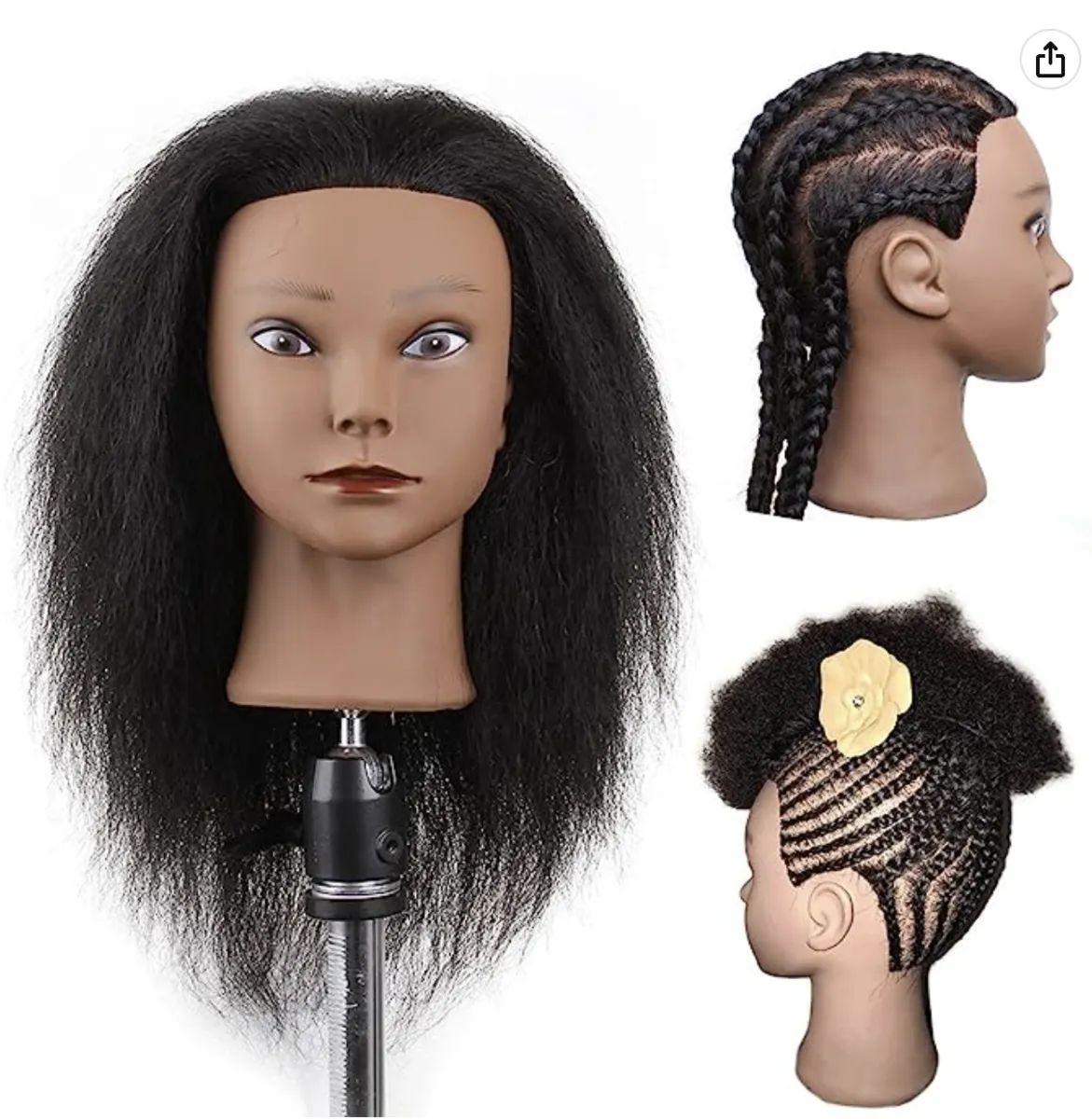 Mannequin Head With Real Human Hair for Hairdresser Training Styling  Braiding