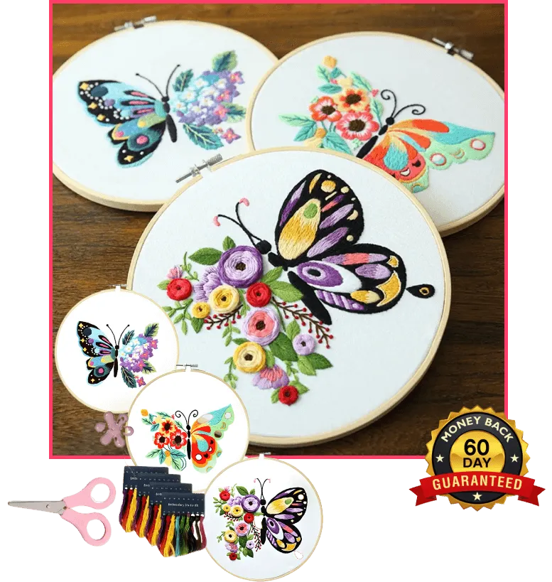 Floral Flutter Embroidery Set