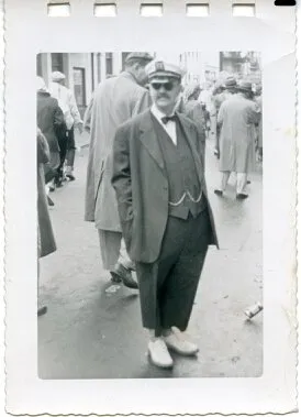 John in Mardi Gras costume, ca. mid 1950s.