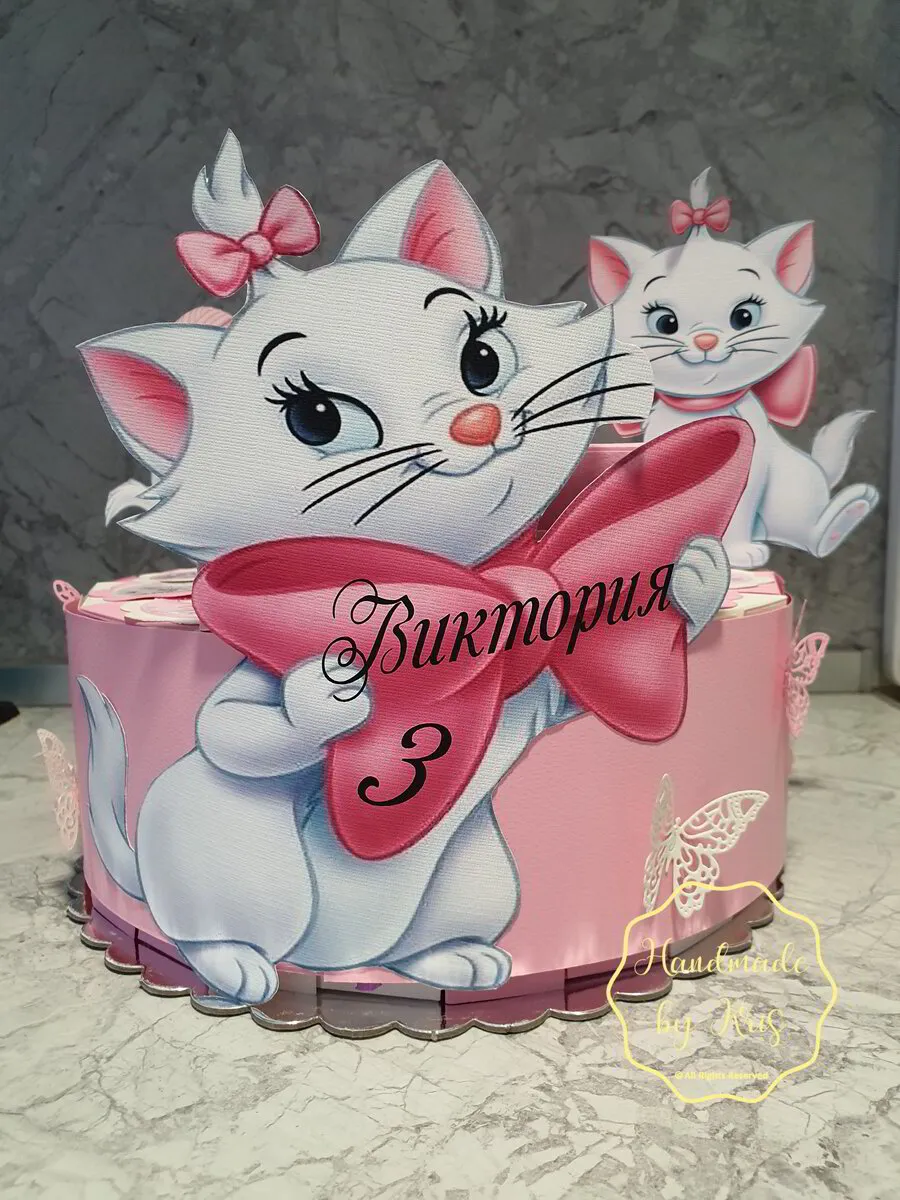 Картонена торта "Котето Мари"