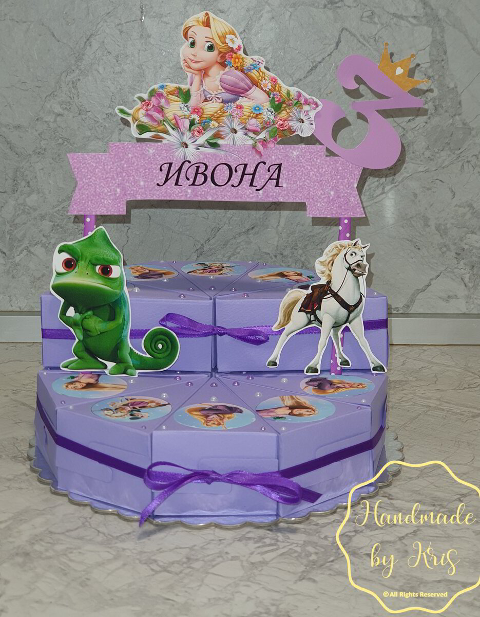 Картонена торта "Рапунцел"