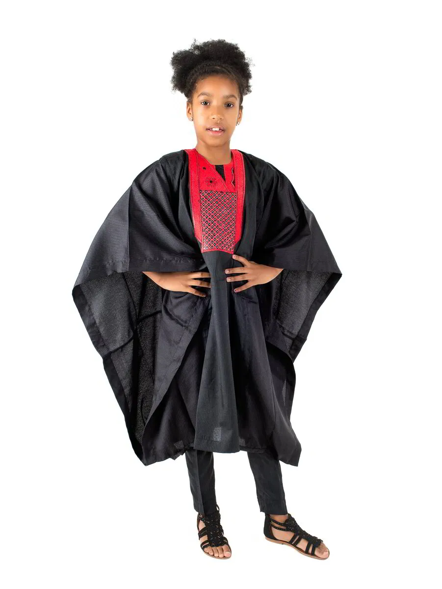 black and red Agbada 
