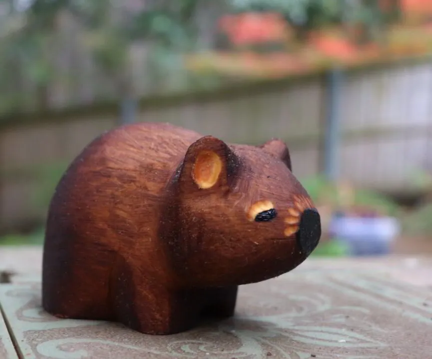 Mini Wombat - Stained Smooth Macrocarpa Pine