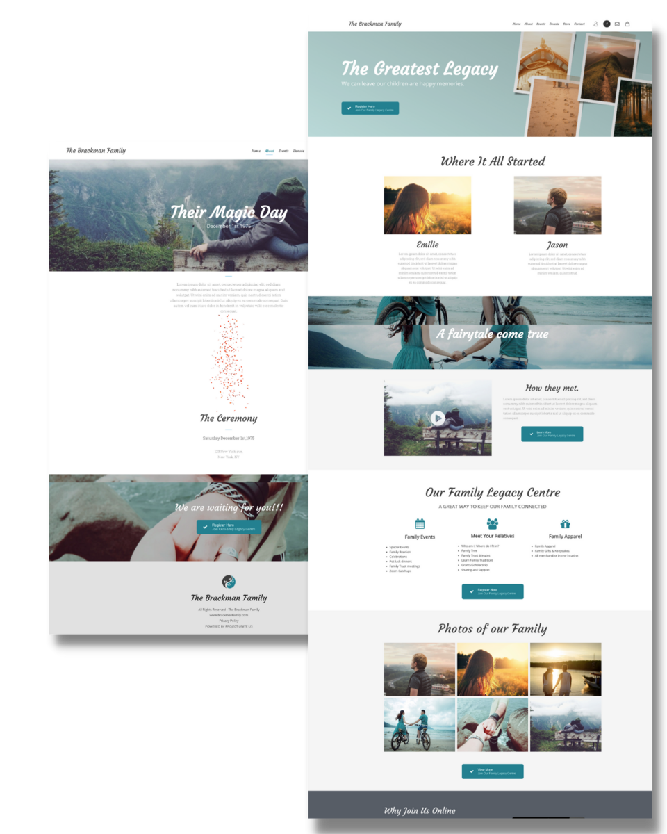 Create a Personalized Family Website | Project Unite Us