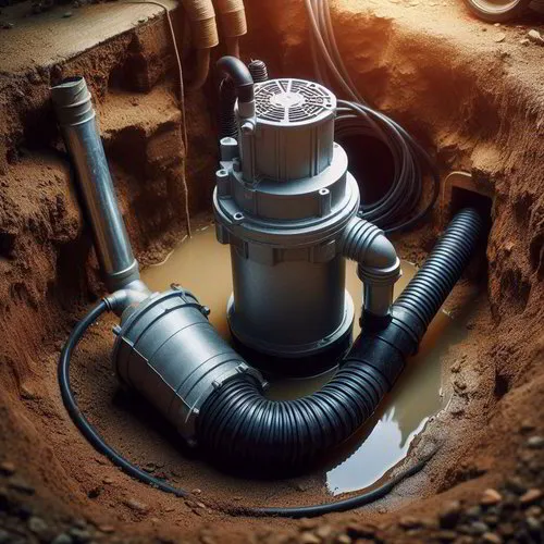Alta technician installing and repairing sump pump system to prevent basement flooding in Illinois home