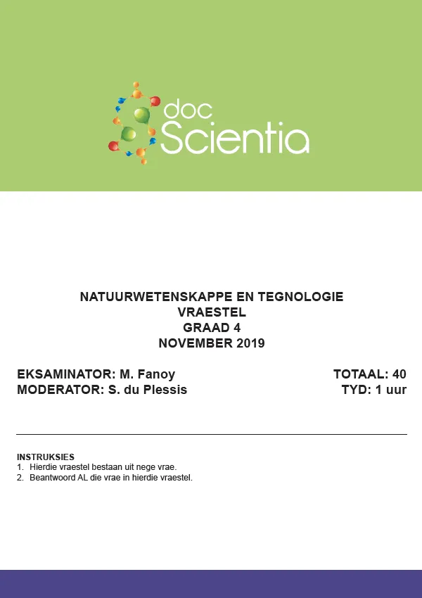 Gr. 4 Natuurwetenskappe en Tegnologie Nov 2019