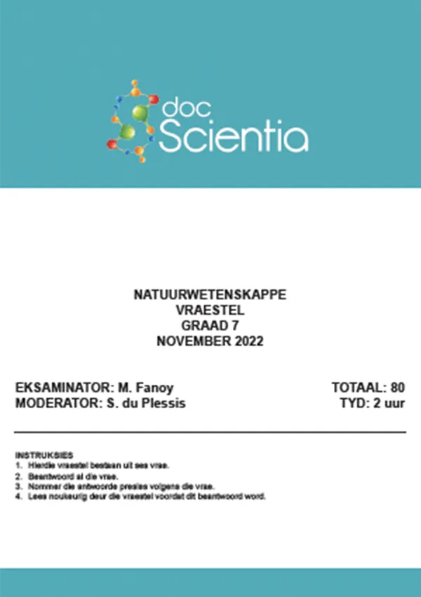 Gr. 7 Natuurwetenskappe Vraestel Nov. 2022