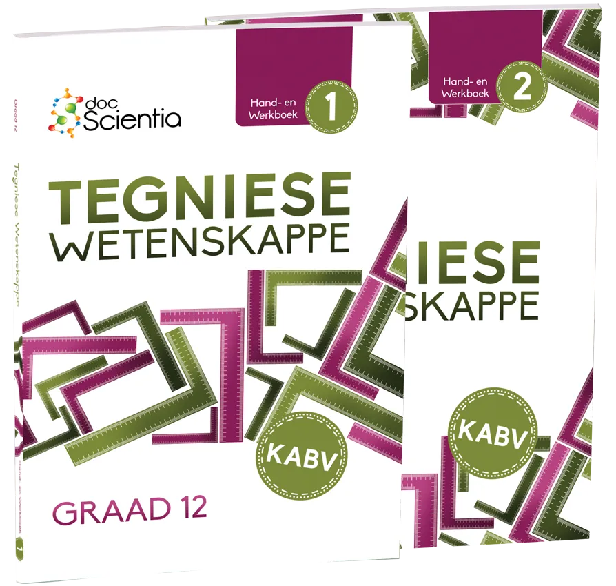 Pakket: Gr. 12 Tegniese Wetenskappe Hand- en Werkboek Boek 1 en 2 (Swart en Wit)