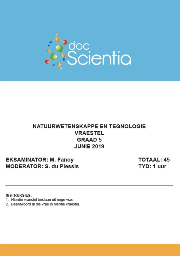 Gr. 5 Natuurwetenskappe en Tegnologie Junie 2019