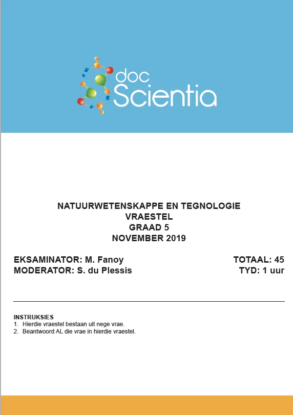 Gr. 5 Natuurwetenskappe en Tegnologie Nov 2019