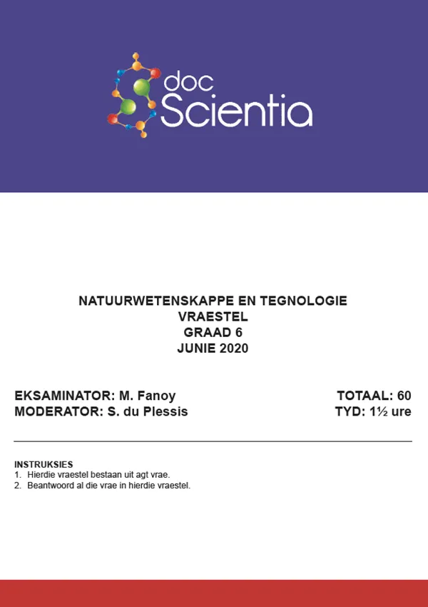 Gr. 6 Natuurwetenskappe en Tegnologie Junie 2020