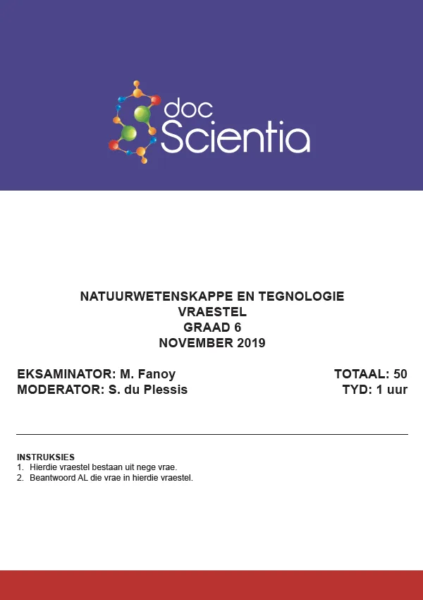 Gr. 6 Natuurwetenskappe en Tegnologie Nov 2019