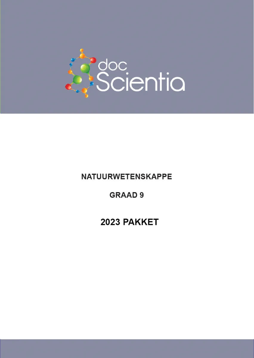 2023 Pakket-Alle Gr. 9 Natuurwetenskappe Vraestelle en Memos
