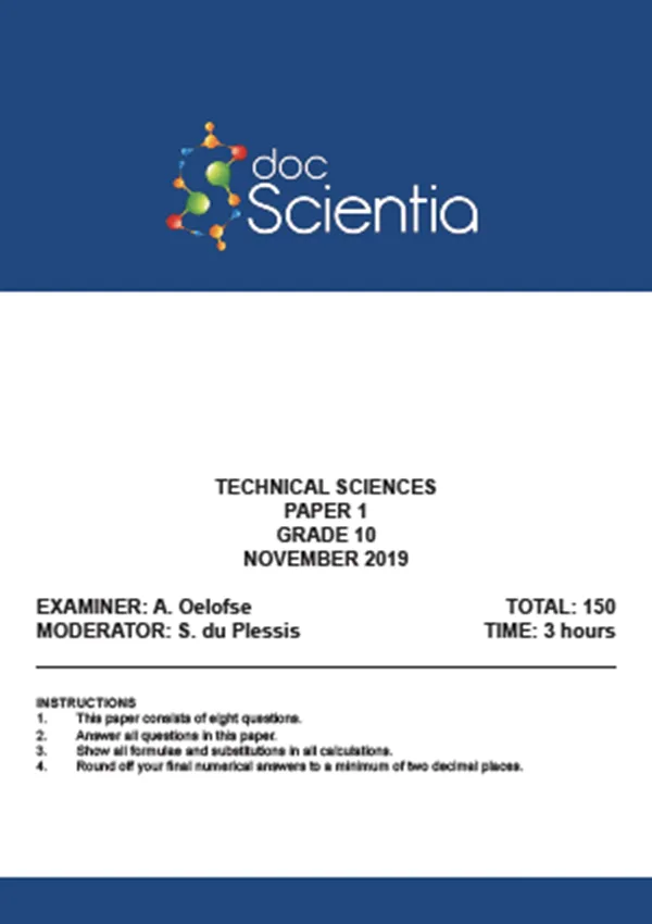 Gr.10 Technical Sciences Paper 1 Nov 2019
