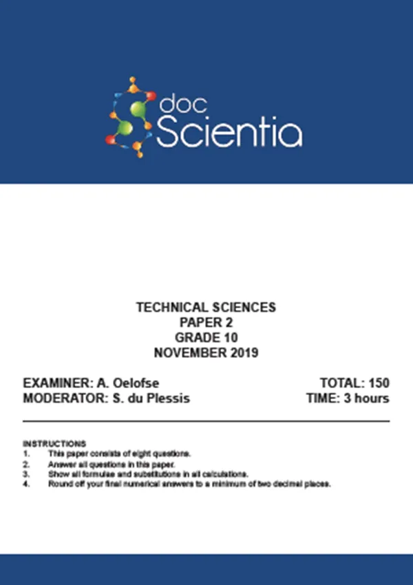 Gr.10 Technical Sciences Paper 2 Nov 2019