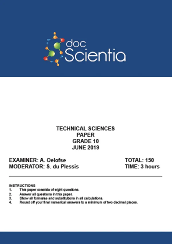 Gr.10 Technical Sciences Paper June 2019