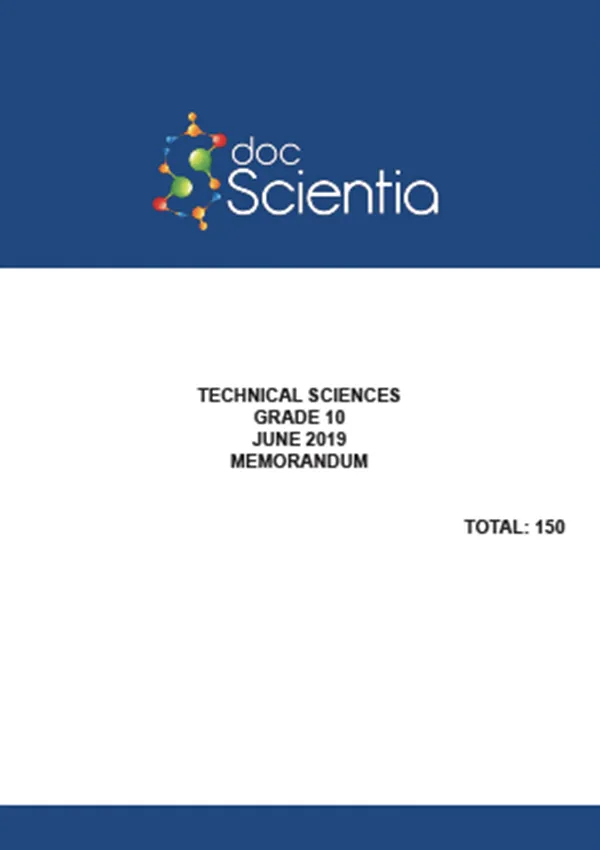 Gr.10 Technical Sciences Paper June 2019 Memo