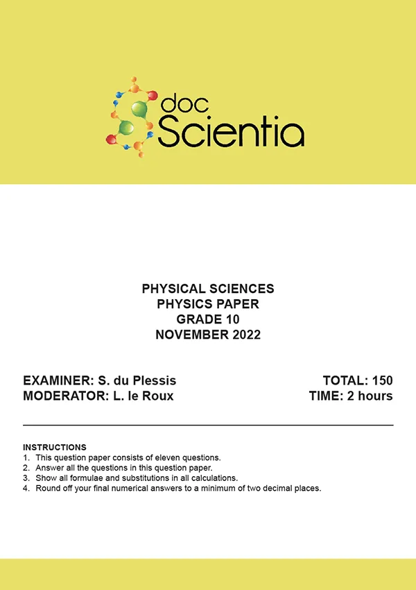 Gr. 10 Physics Nov. 2022