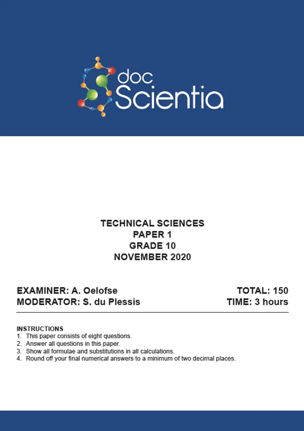 Gr. 10 Technical Sciences Paper 1 Nov. 2020