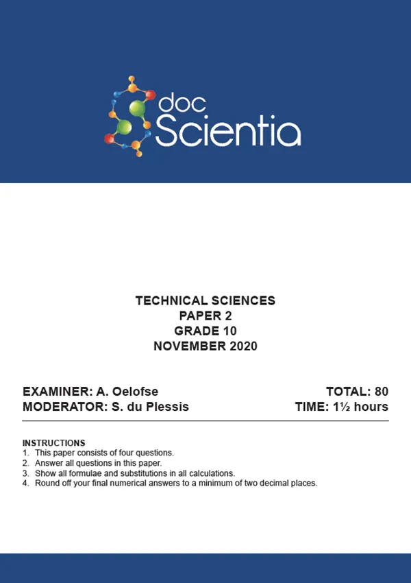 Gr. 10 Technical Sciences Paper 2 Nov. 2020