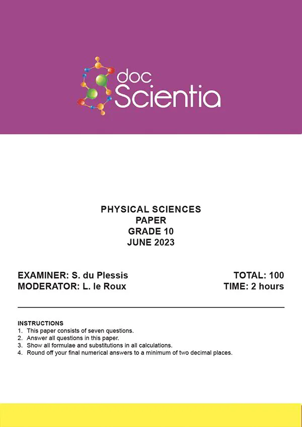 Gr. 10 Physical Sciences Paper June 2023
