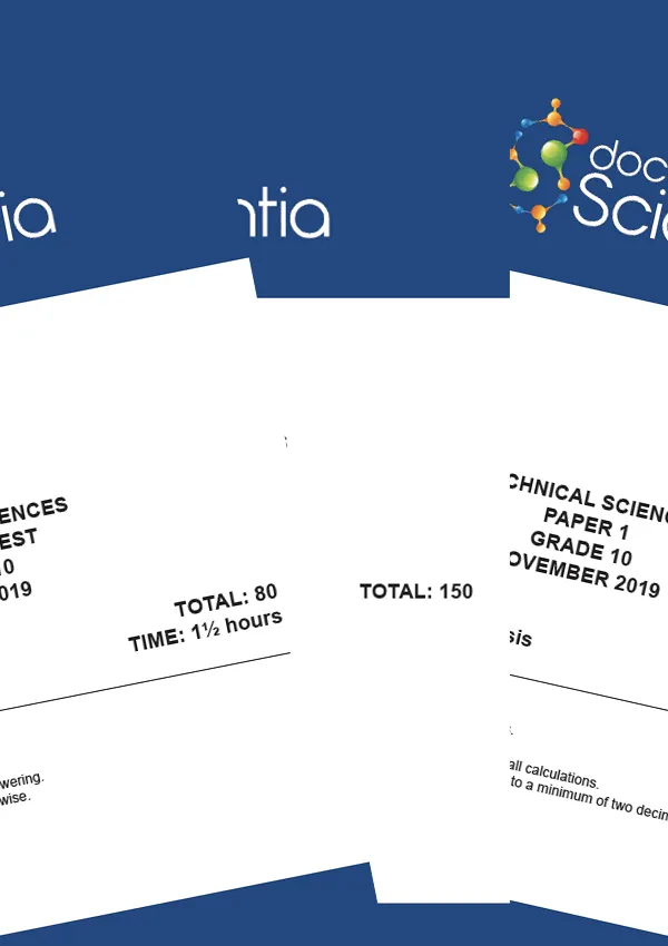 Bundle: All Gr. 10 Technical Sciences Exam Papers and Memos 2019
