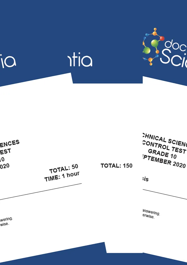 Bundle: All Gr. 10 Technical Sciences Exam Papers and Memos 2020