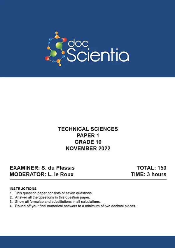 Gr. 10 Technical Sciences Paper 1 Nov. 2022