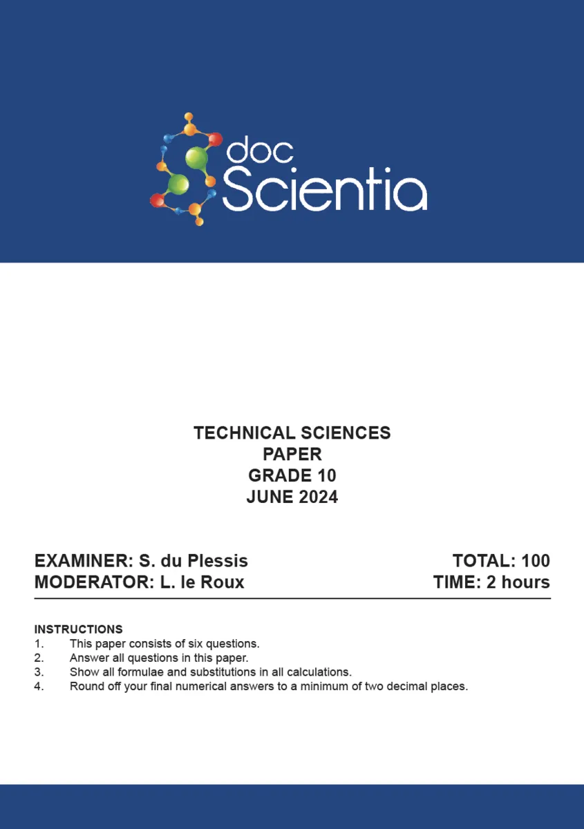 Gr. 10 Technical Sciences Paper June 2024