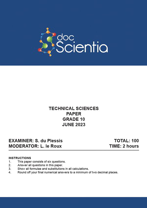 Gr. 10 Technical Sciences Exam Paper June 2023