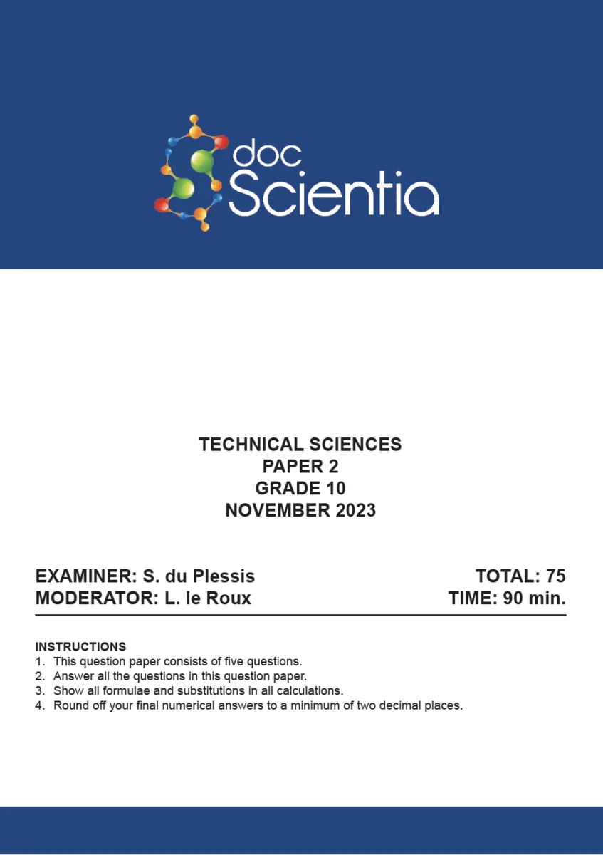  Gr. 10 Technical Sciences Paper 2 Nov. 2023