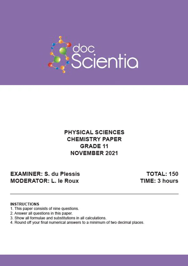 Gr. 11 Chemistry Nov. 2021