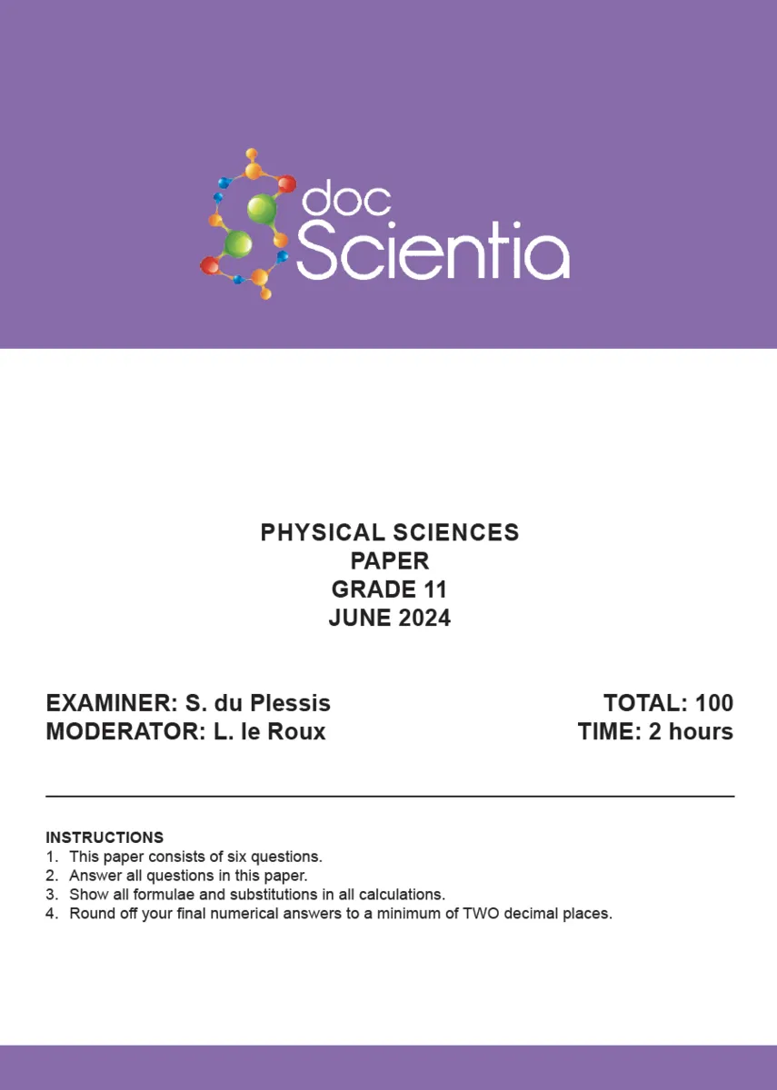 Gr. 11 Physical Sciences June 2024