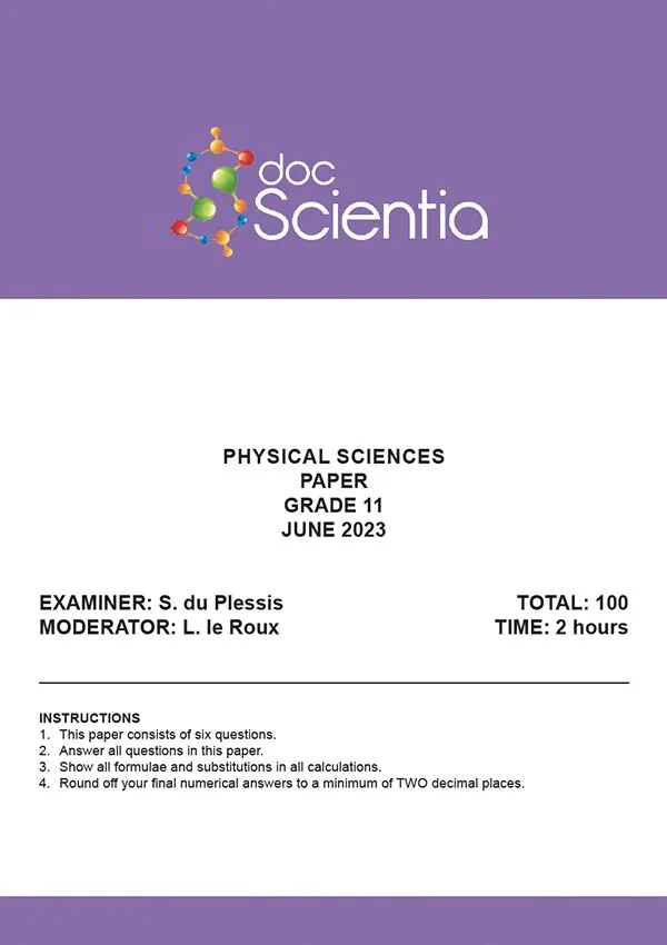 Gr. 11 Physical Sciences June 2023